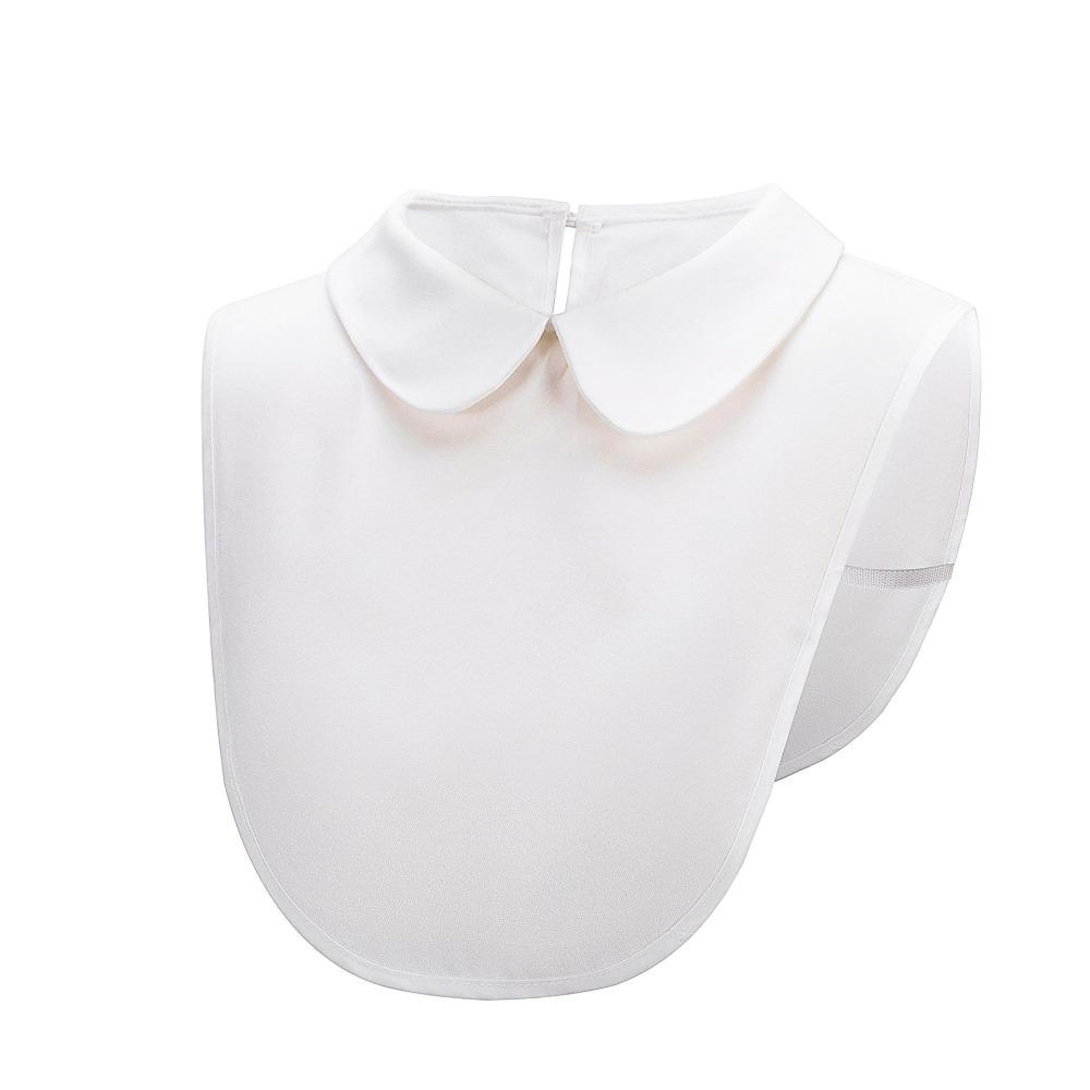 

Detachable Front Tie White Fake Collar Pure Cotton Ruffle Ladies False Blouse Collar Comfortable Ellipse Stand-up Collar білий