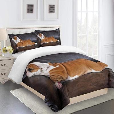 Copripiumini Set Letto 3 Pezzi Stile Animale Cane Copripiumino 3D Federa, Full Queen Set Piumone Estivo Casa Dormitorio