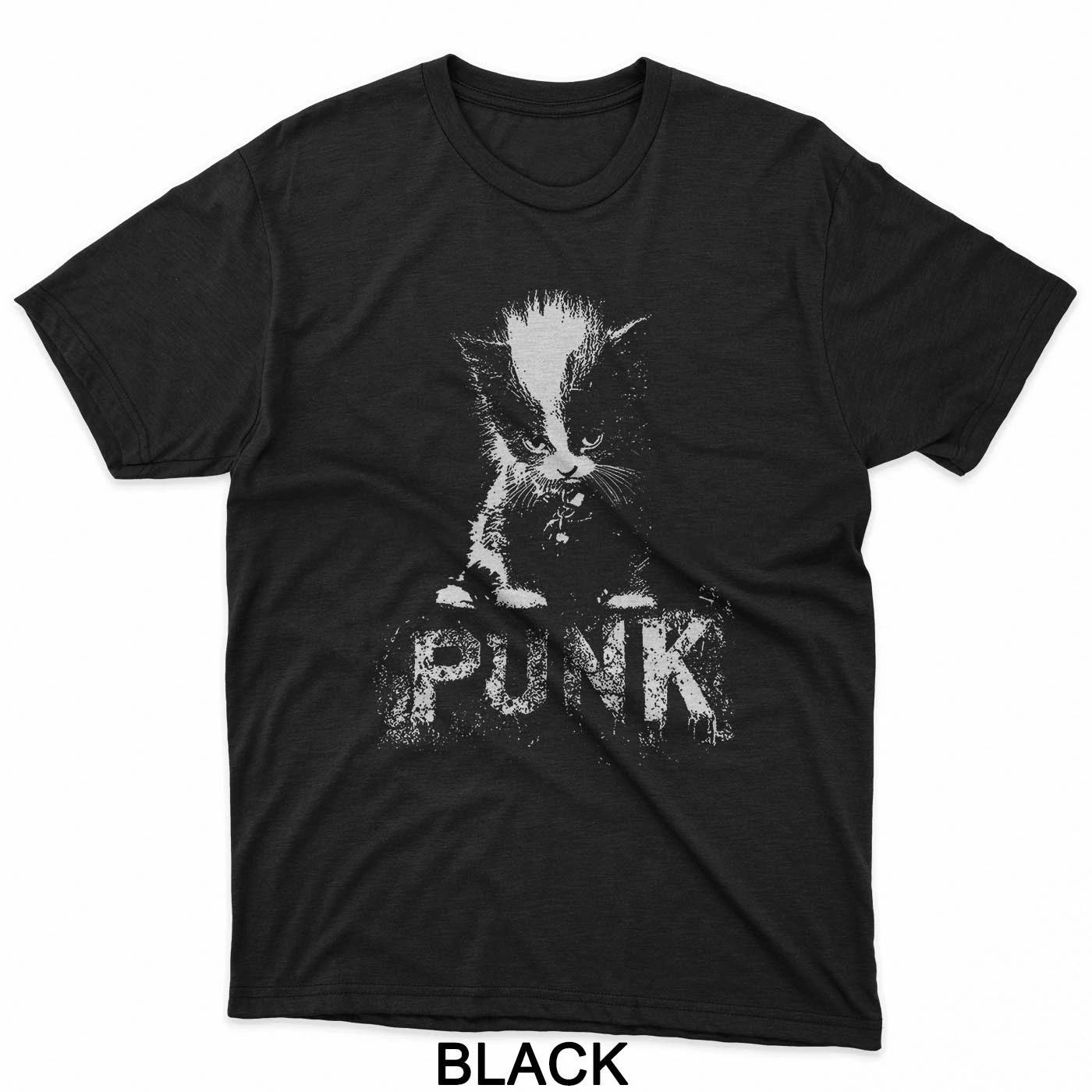 Панк Котенок Кот С Ирокезом Гранж Готический Дизайн Футболка XL