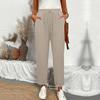 Drawstring Waist Slant Pockets Pants Casual Loose Tapered Pants For Spring  Summer  Women's Clothing