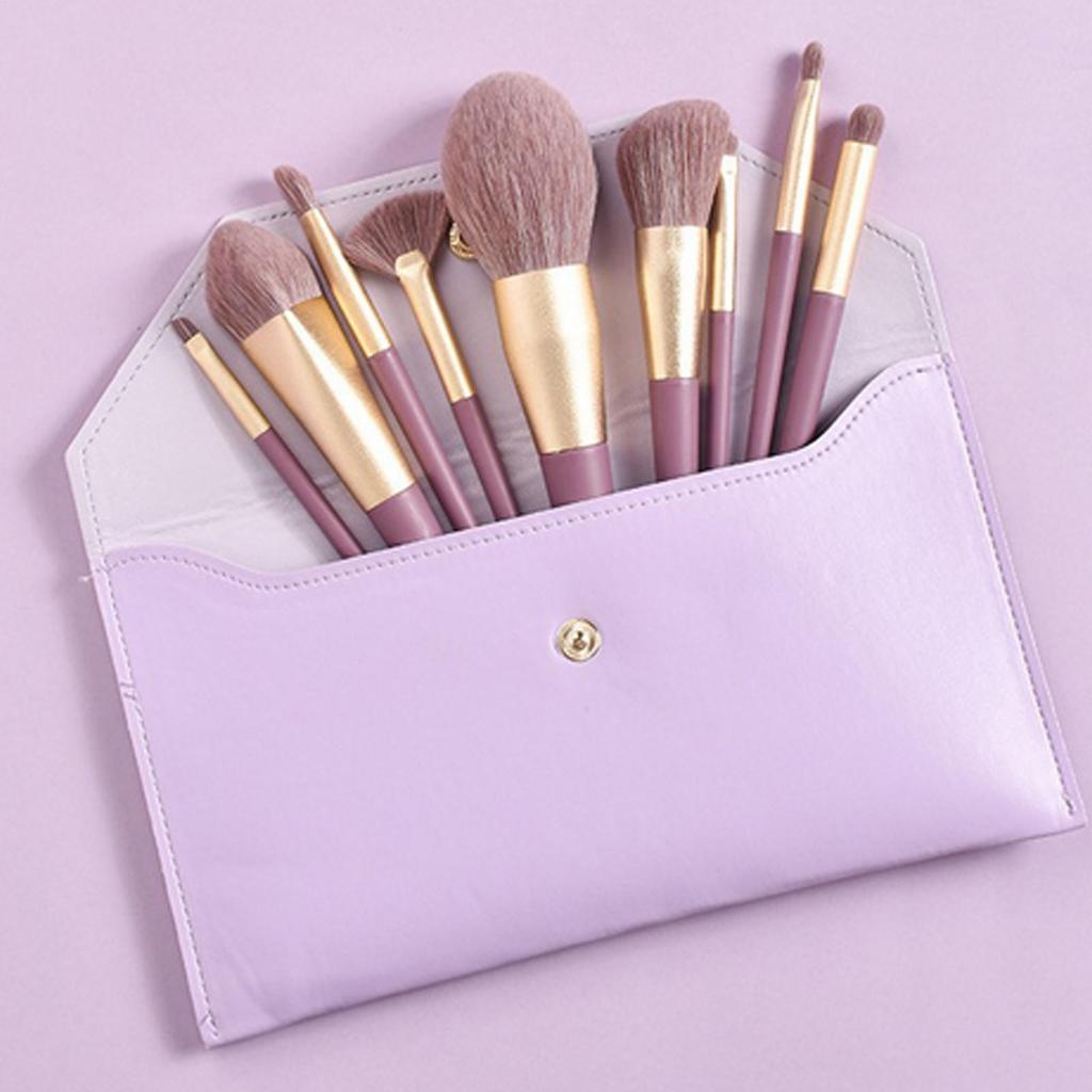 9Pcs Makeup Brush Set Cosmetic Foundation Powder Eyeshadow  Blending Make Up Brush Beauty  Makeup Tool with  Storage Bag