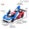 1/32 مقياس فورد V8 GT نموذج سيارة مصبوب لعبة، مركبة لعبة سحب للخلف مع صوت وضوء للأطفال الصغار الأولاد البنات هدية مجموعة