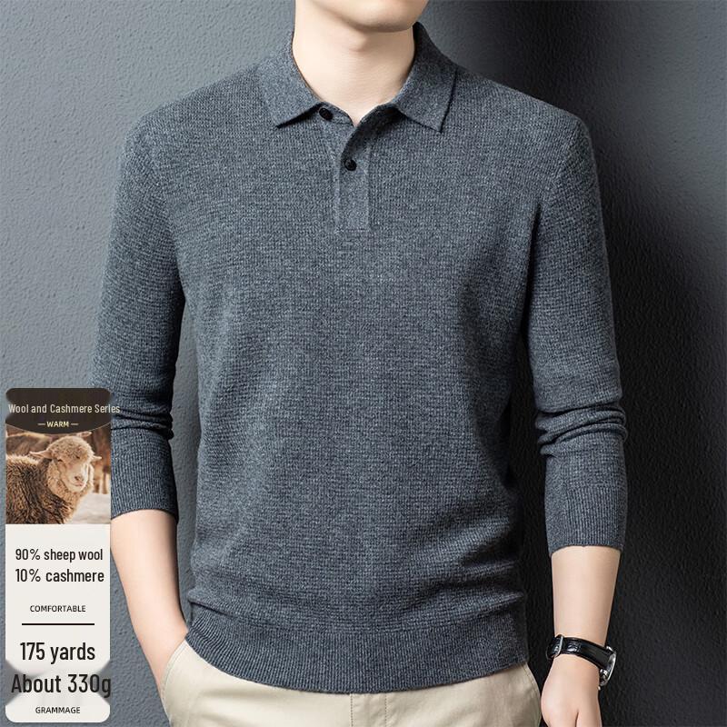 

Мужской свитер поло в стиле бизнес-кэжуал от FengXun, однотонный, вязаный, FXT6618 4XL