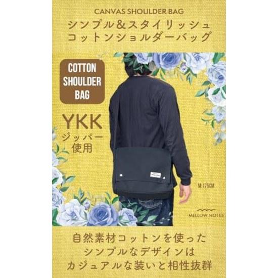 MELLOW NOTES shoulder bag mens messenger YKK diagonal carry canvas A4 simple casual popular