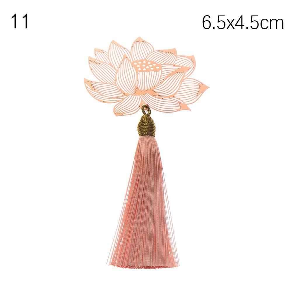 New Rose Gold Apricot Leaf Metal Bookmark Tassel Chinese Style
