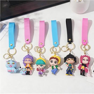 Demon Hunters Keychain, Tiger Character PVC Figure Keychain, Cute Harajuku Style Key Ring for Kids & Fans