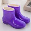 New velvet rain shoes women's adult short rubber shoes thick-soled warm and non-slip kitchen wear-resistant waterproof shoes rain boots