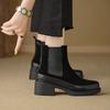 Fashion 2025 New Autumn/winter Genuine Leather Women Boot Round Toe Women Shoes Fashion Designs Chelsea Boots High Heel Short Boots