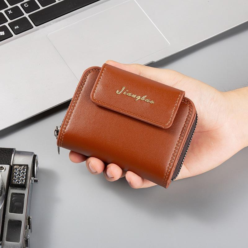 

Новый мужской картхолдер, простой мужской органайзер для карт, большая вместимость, несколько отделений для карт, отделение для удостоверения личности, отделение для мелочи. коричневый