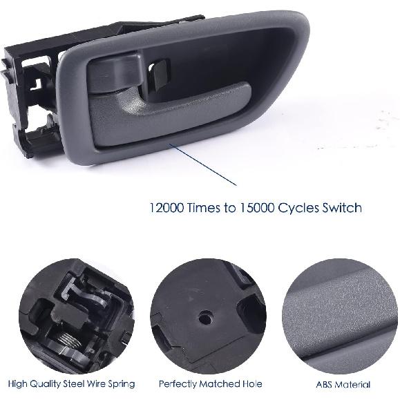 2Pcs Interior Door Handles Driver & Passenger Side For 2001-2007 Toyota Sequoia, 2000-2004 Avalon, 2004-2006 Tundra - Crew Cab ONLY - Four Full-Sized