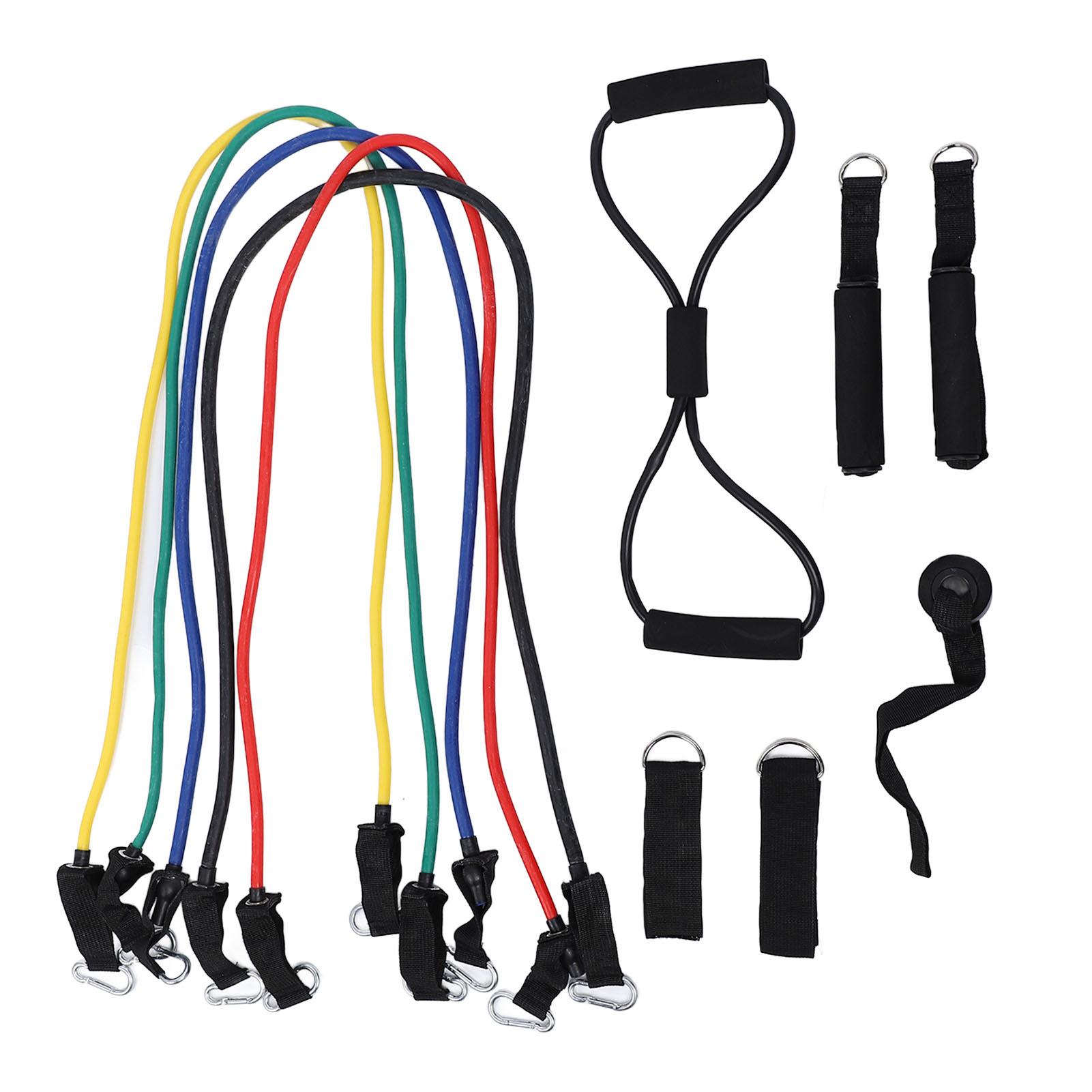 Resistance Band Multi Purpose with Cushion Handle Ankle Strap Door Anchor 8 Pulling Rope Resistance Training Band for Fitness Pilate
