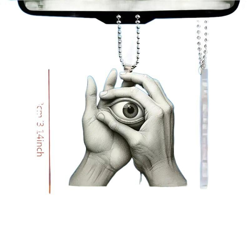 Whimsical Vintage 2d Acrylic Eye Car Pendant For Beautiful Interior Car Decoration
