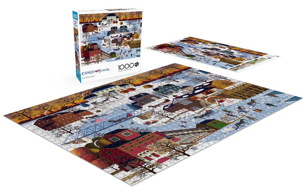Buffalo Games Charles Wysocki Cider Brook Farm 1000 Piece Puzzle для взрослых Сложный пазл Идеально подходит для игрового вечера Готовые размеры пазла