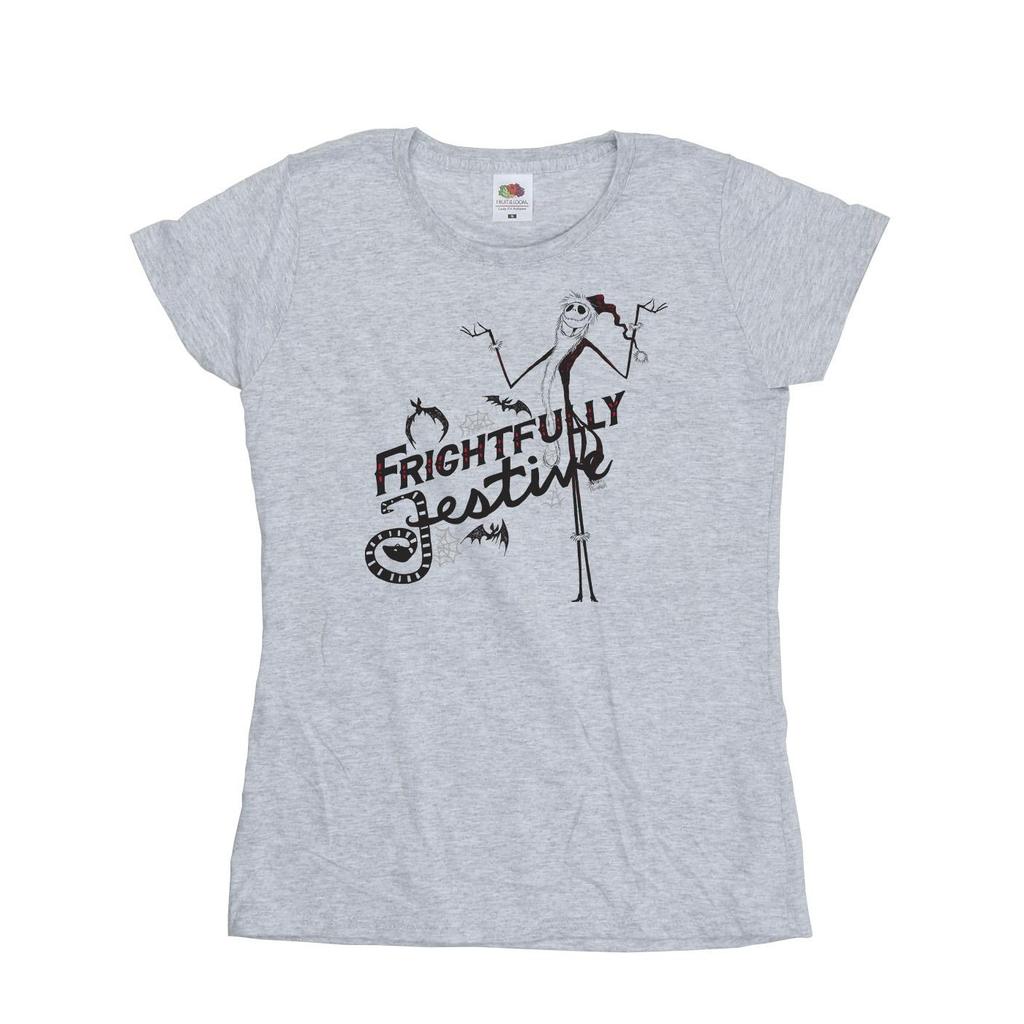 Disney Womens/Ladies The Nightmare Before Christmas Frightfully Festive Cotton T-Shirt