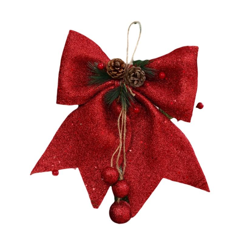 Tree Christmas Bow Diy Pendant Party Decoration Glitter Ornament Gifs Wedding