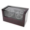 Mechanical Watch Winder for 4 Automatic Watches Holder Storage Display Case (Red Black,  )
