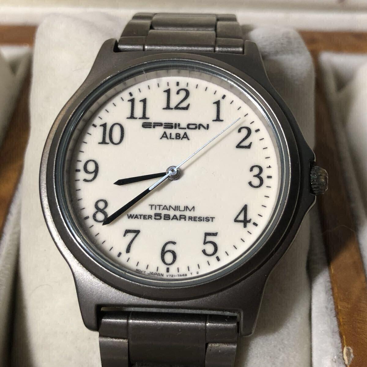 [Immediate decision/Free shipping] SEIKO ALBA EPSILON TITANIUM Seiko Alba Epsilon titanium quartz used watch Many brand watches listed