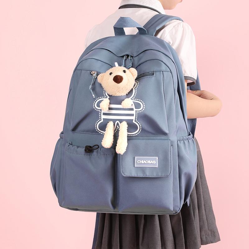 Zaino per la scuola primaria femminile Zaino leggero per studenti Zaino carino con orso