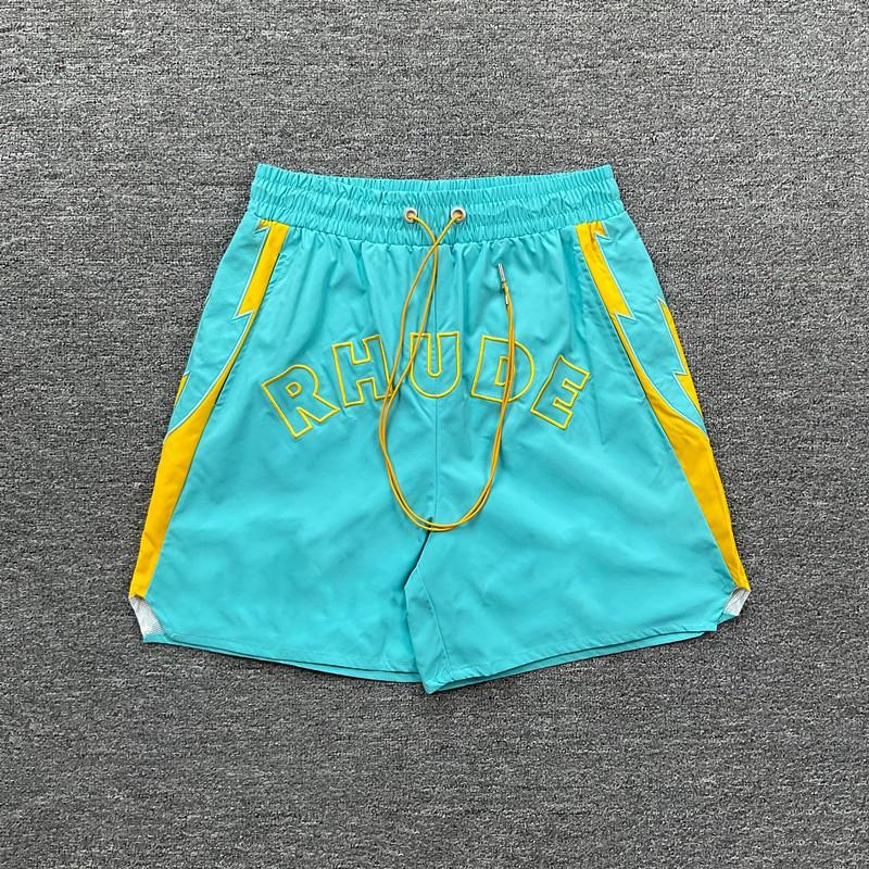 Pantaloni scurți casual sport cu litere brodate stil RHUDE Unisex Streetwear Short de plajă