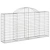 VidaXL Paniers à gabions arqués 4 pcs 200x30x100/120 cm Fer galvanisé, gabion, cage de gabion, panier de mur de gabion, mur 3146112