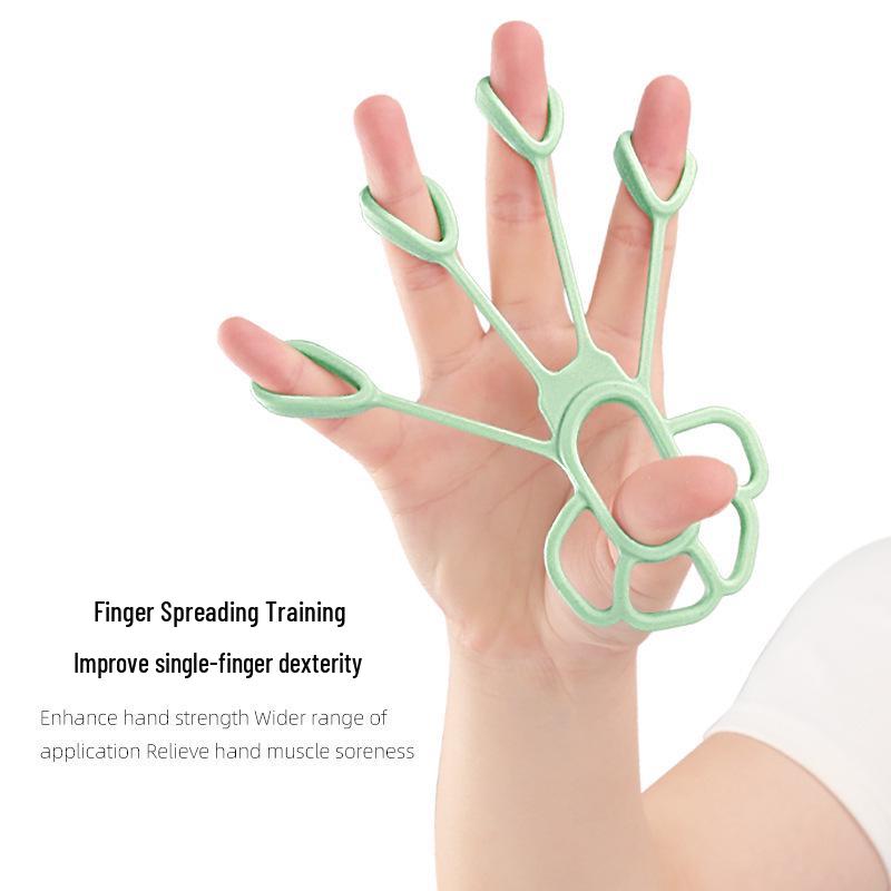 Silicone Five-Finger Grip Strengthener & Wrist Strap Finger Stretcher