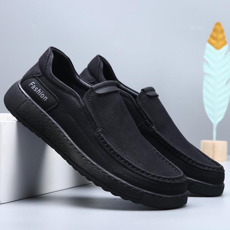 Fashion Solid Color Soft Cow Leather Loafers for Men Fashion 2025 New Designer Casual Shoes Male Spring Autumn Light Retro Shoes Man