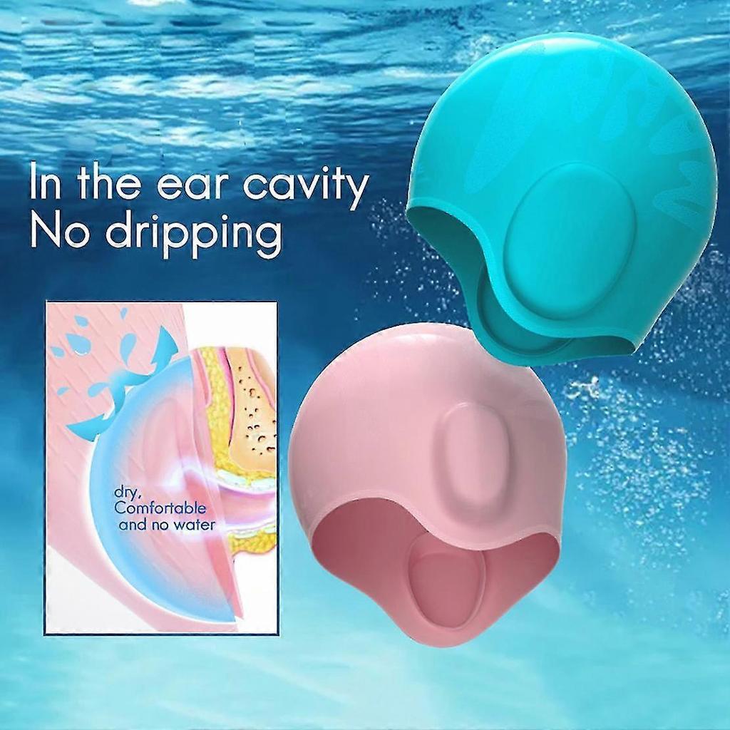 Unisex Kids Swimming Cap 3d Ear Protection Silicone Swimming Cap Waterproof Durable Swim Cap For Ki - DD