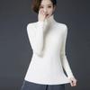 Black women's turtleneck thickened warm new sweater short winter pullover slim fit large size knitted bottoming shirt looks thin