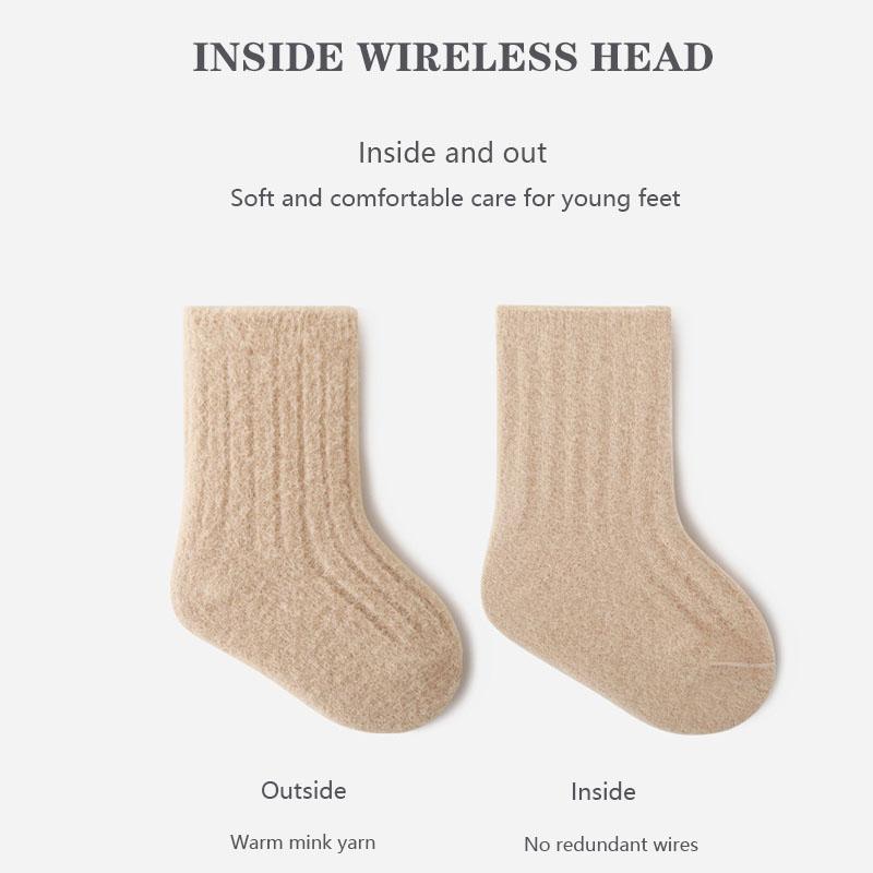 4 páry/lot Sada dětských ponožek Teplé Měkké Bavlněné Dětské Ponožky Bezešvé Pohodlné Středně Vysoké Dětské Ponožky Pro Chlapce A Dívky