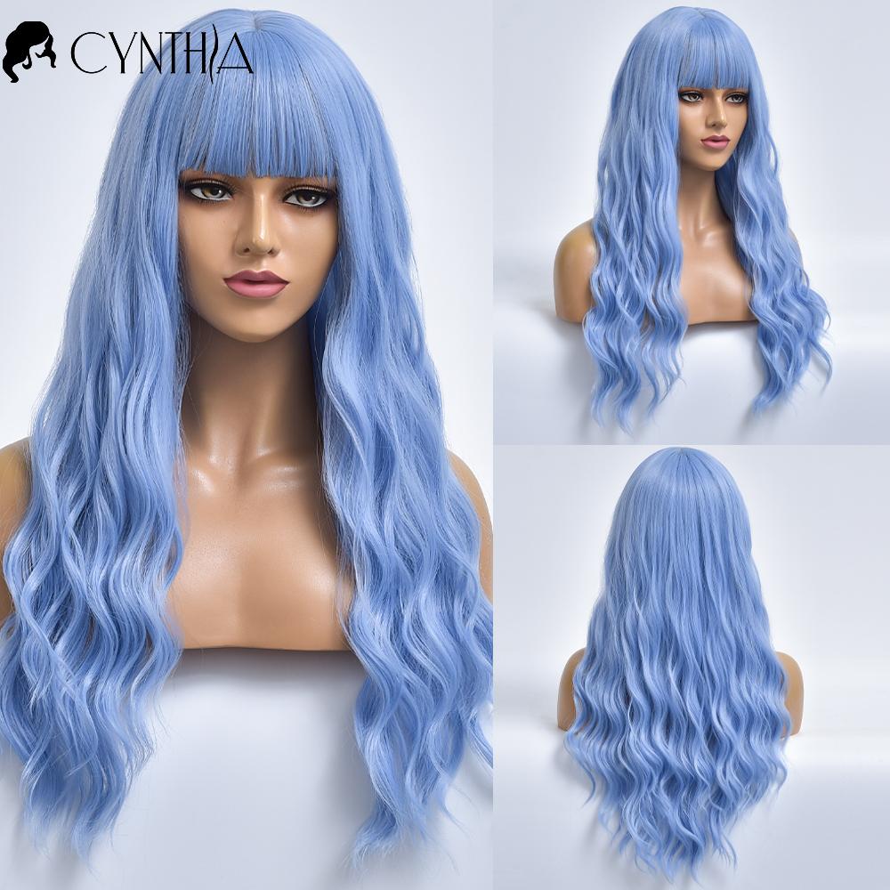 

Фиолетовый объемный волнистый синтетический парик для женщин, длинный омбре, красочный парик для косплея, натуральные волосы, термостойкие Pelucas De Mujer TB2020022-8