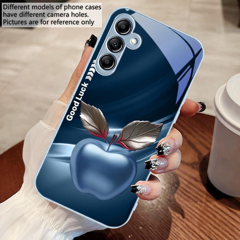 Einfache Schwarze Glücklicher Apfel Für Samsung A 73 72 71 70 56 55 54 53 52 51 50 42 35 34 33 32 31 26 25 24 23 22 30 20 Glas Handyhülle