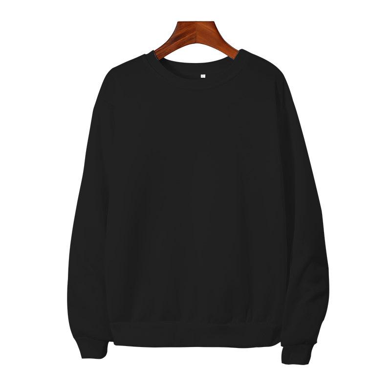 

Однотонная версия пуловер из флиса унисекс большого размера на осень-зиму XXL чёрный