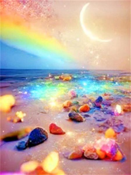 Kolekcja Diamond Painting 2023 Nadmorski Księżycowy Krajobraz 5d Haft DIY Mozaika Fantazyjny Krajobraz Plaży Dekoracja Domu