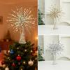 Durable Light Up Christmas Tree Star Topper Gold/Silver Glitter Glowing Pendant Xmas Tree Topper
