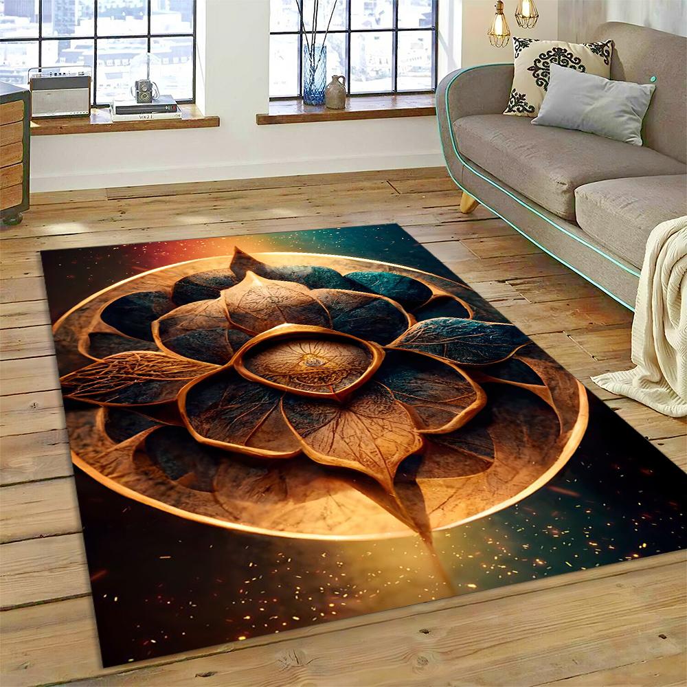Bohemia Meditation Mandala Natur Yoga Blume Teppich Teppich für Zuhause Wohnzimmer Schlafzimmer Sofa Fußmatte Dekor, Bereich Teppich rutschfeste Matte