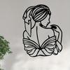 Rust Resistant Iron Wall Art Female Silhouette with Book Minimalist Home Decor