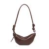 Mrs. Qiao 2025 New Vegetable-Tanned Cowhide Bag Underarm Crossbody Bag Dumpling Bag High-End Quality Soft Leather Crescent Bag