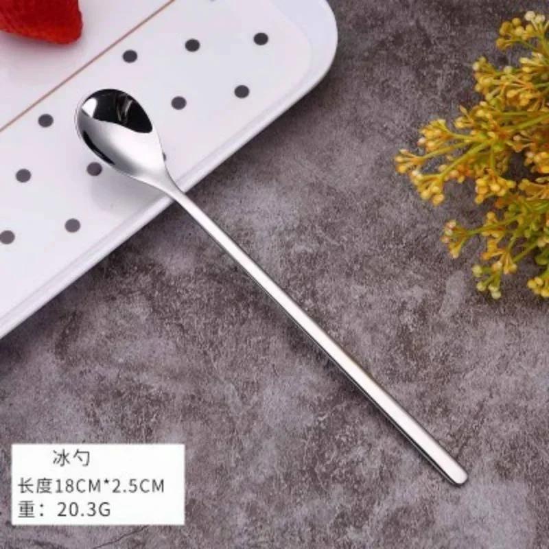 1 ks 304 Nerezová ocel Kreativní Kávová lžička Míchací lžičky Bar Nové Špičaté Lžičky na led Čtvercová Hlava Dezertní lžička