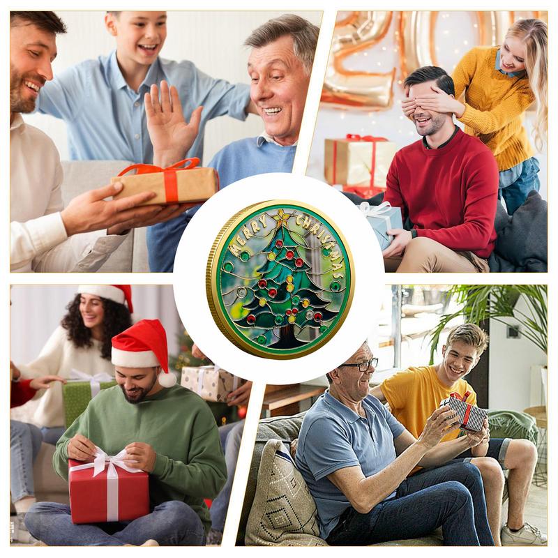 Mince Vánoce Vánoční stromek Santa Claus Pamětní mince Veselé Vánoce Sběratelská mince Výzvová mince Suvenýrová mince Kovová