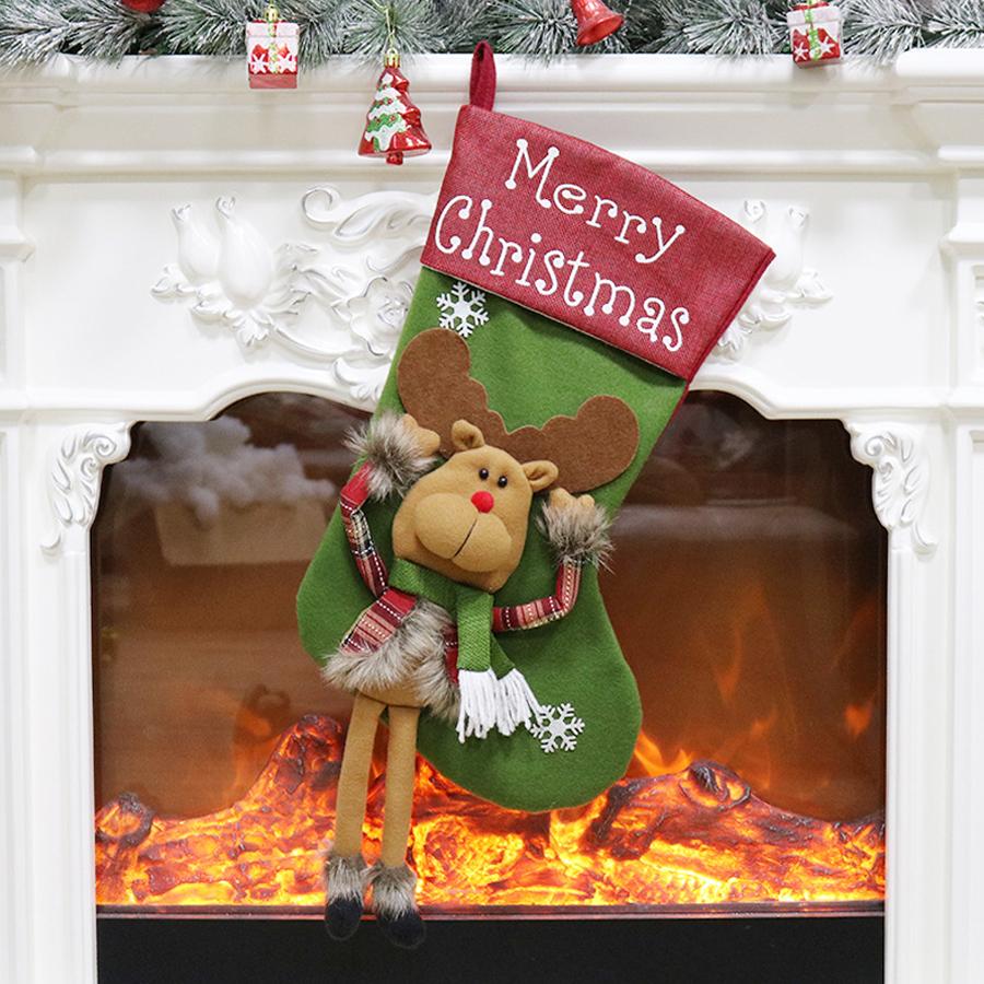 

Christmas Stocking Sack Xmas Gift Candy Bag Noel Decorations for Home Navidad Sock Tree Decor New Year