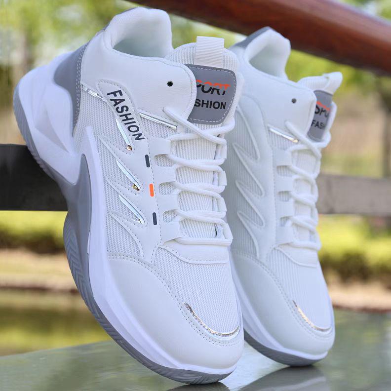 2025 Spring Men's High-Top Leather Basketball Sneakers - Red Mesh