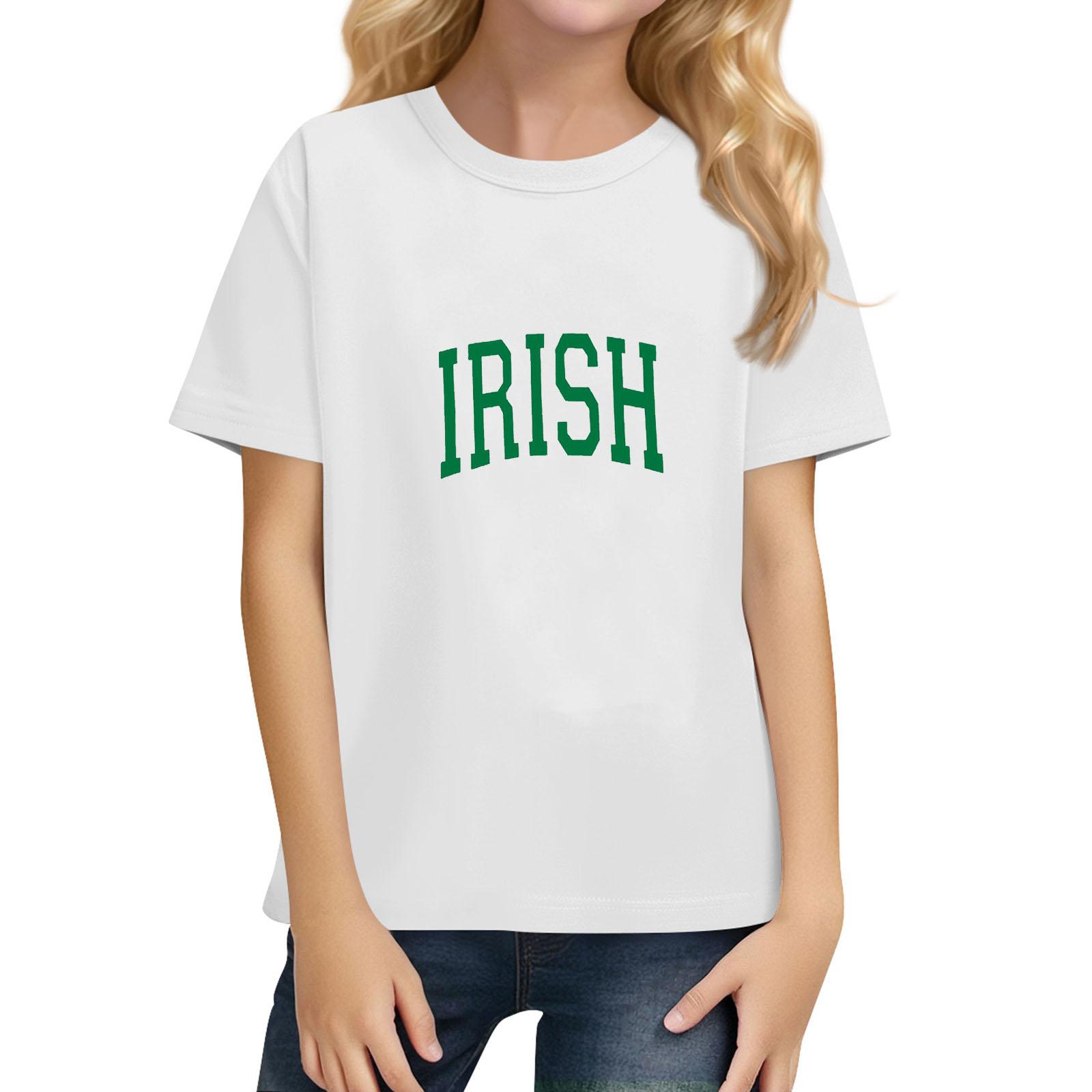 

Children s Daily Casual Short-sleeved Color Tops T-shirt 160 білий