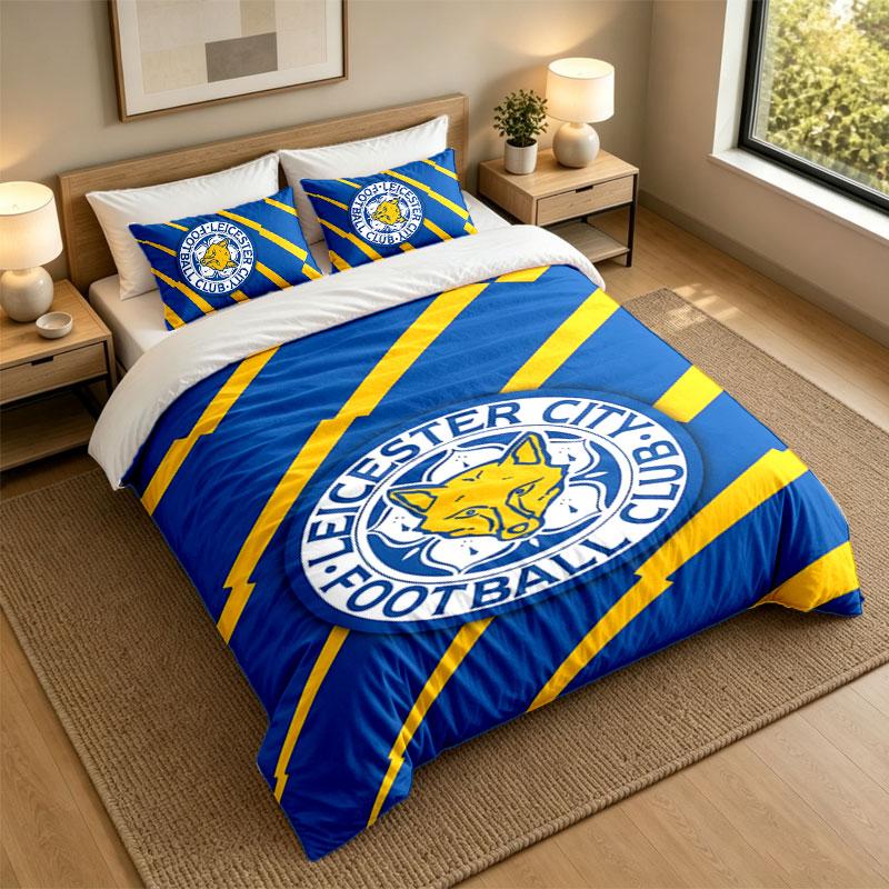 Set Biancheria da Letto 3 Pezzi Leicester City Lenzuolo Morbido e Due Federe Decorazione Camera da Letto Casa