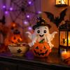 Halloween Ghost Pumpkin Statue Figurine Holiday Decoration for Indoor Outdoor Tabletop Display Ornament Sculpture