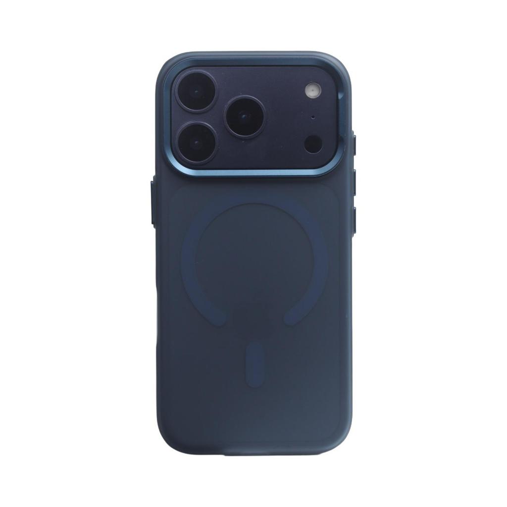 Compatibile con Apple 17: Custodia protettiva per iPhone 16 con finitura opaca effetto pelle, nebbia ghiacciata, anello magnetico metallico per obiettivo, foro grande.