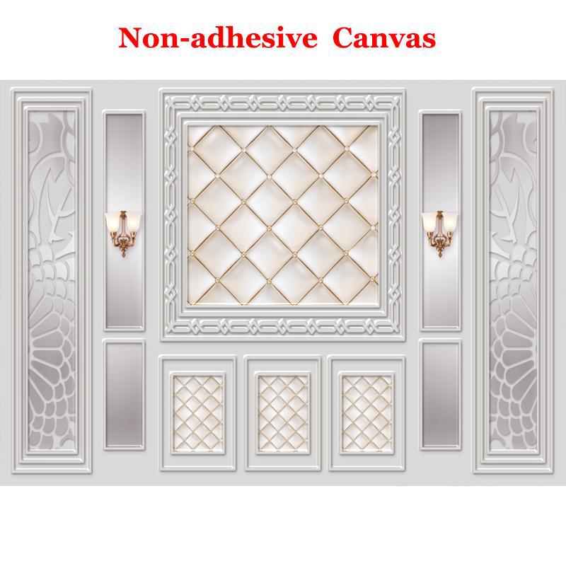 

Custom Photo Mural Wallpaper European Style 3D Embossed Leather Soft Bag Living Room Sofa TV Background Wall Non-woven Wallpaper 300cm (W) x 200cm (H)