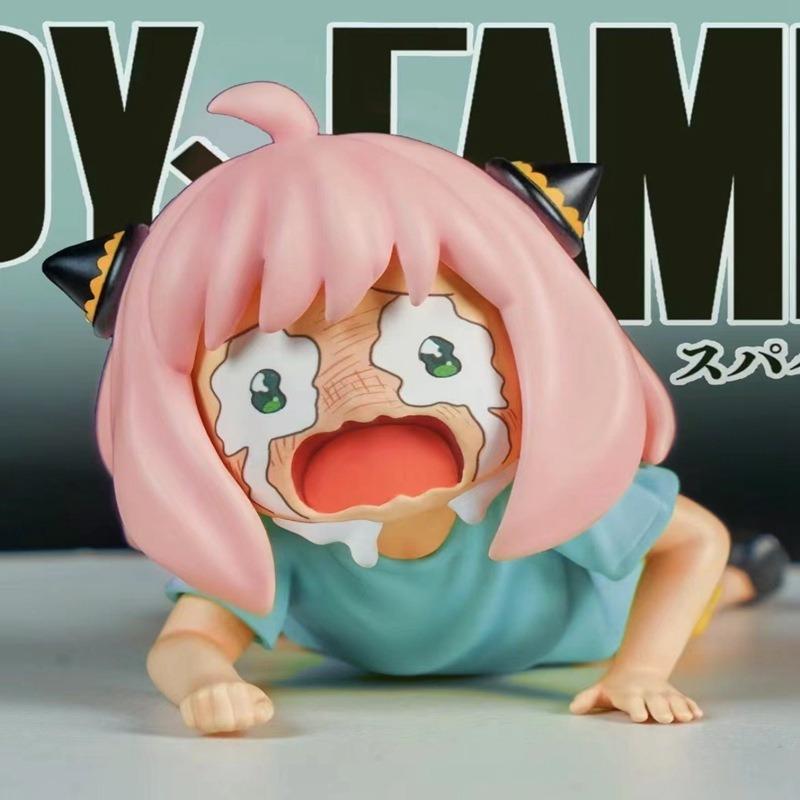 Crying Anya Figure Statue Anime Spy X Family Cute Kawaii Anya Forger Figurine Sculpture House Decor Table Ornament Accessories