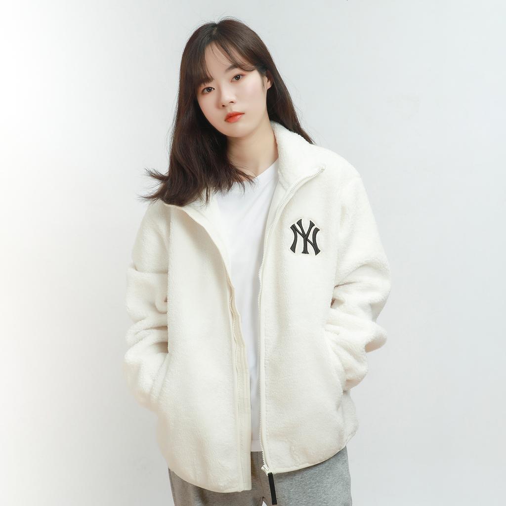 New MLB Velvet Jackets Unisex Ivory 3AJPF2916-50IVS