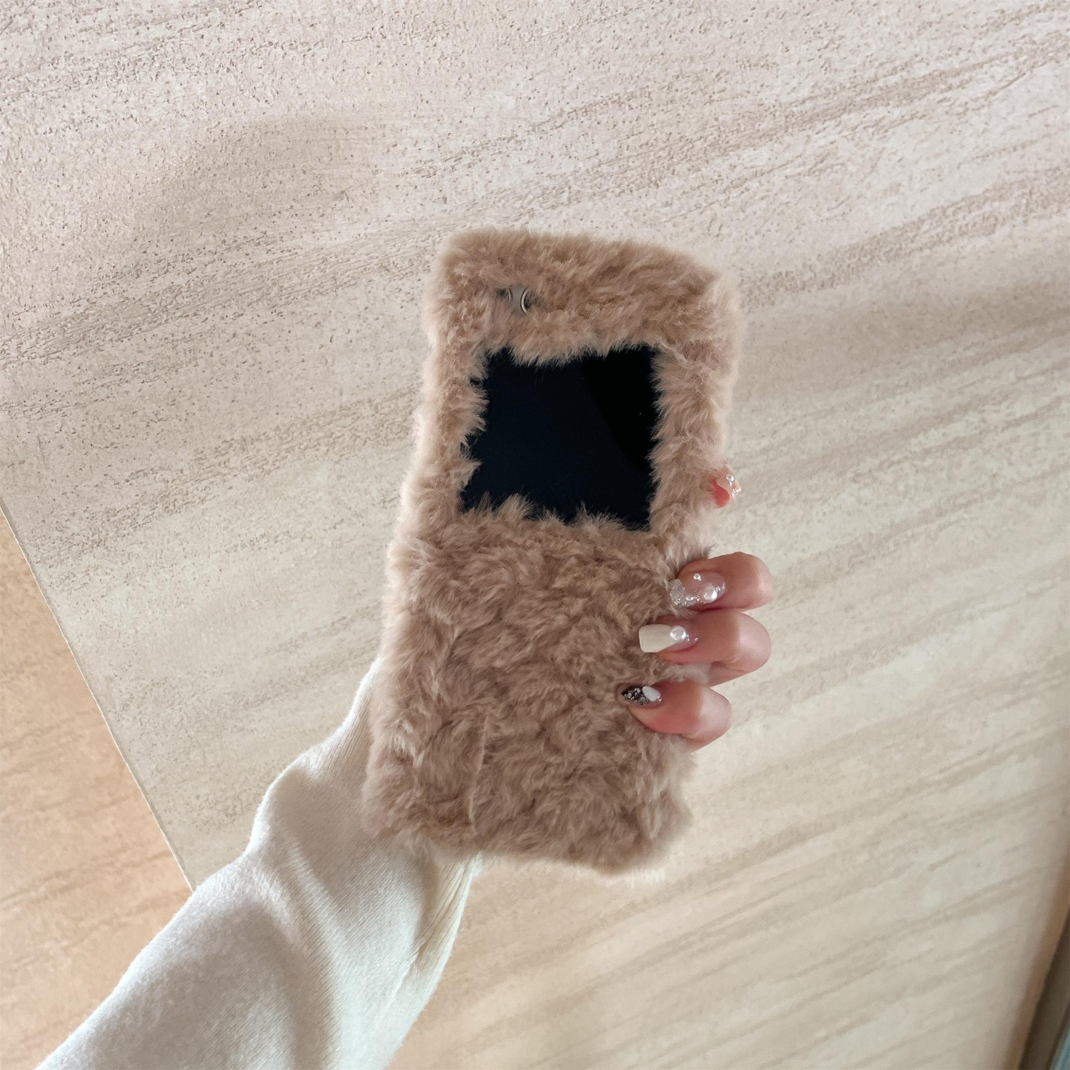 

Плюшевый чехол для Samsung Galaxy Z Flip 5 4 3 5G, креативный пушистый силиконовый чехол для телефона в форме бриллианта, противоударный for Galaxy Z Flip4(6.7 )