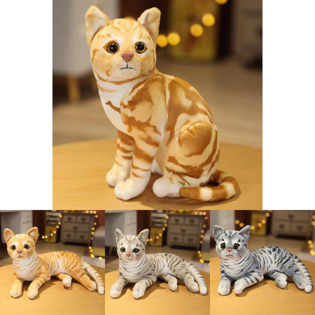 Realistic Simulation Cat Stuffed Plush Toy For Kids Home Decor And Gift